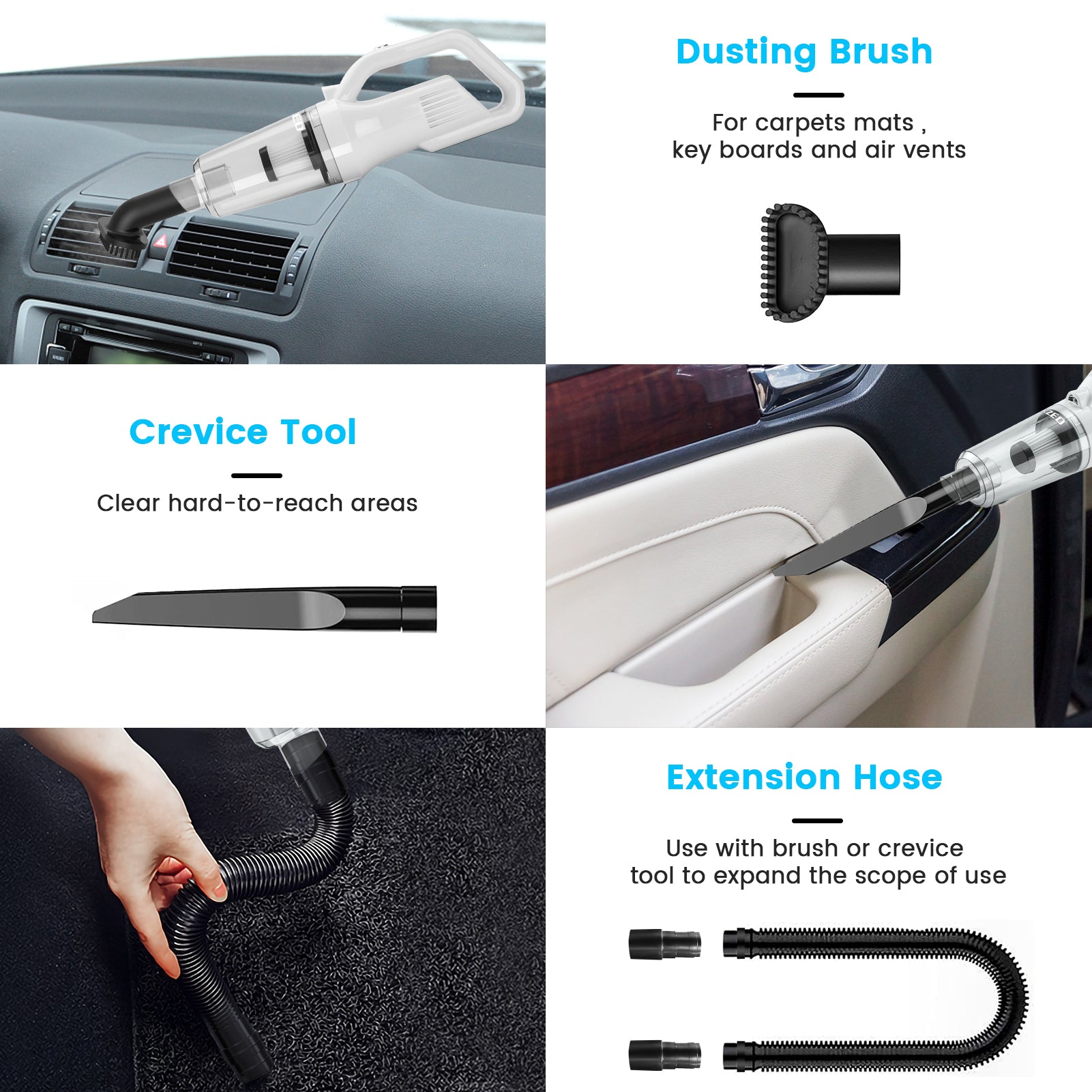 Handheld Vacuum Cordless - 9000pa Small Hand Vacuum Dust Busters Cordless Rechargeable Portable Mini Car Vacuum Cleaner, KZED Hand Held Vacuuming Cordless Wet Dry Vacuums for Pet Hair/Sofa/Stairs/Car